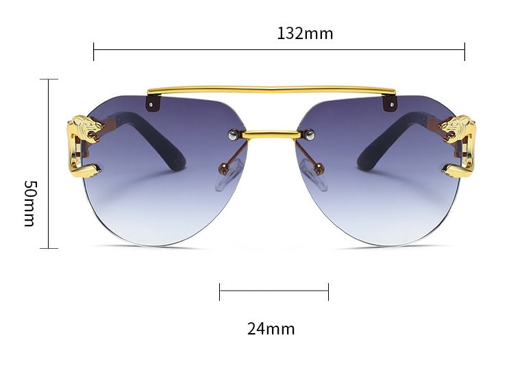 Дамски слънчеви очила Gradient Green Aviator Luxe SS26-Thedresscode