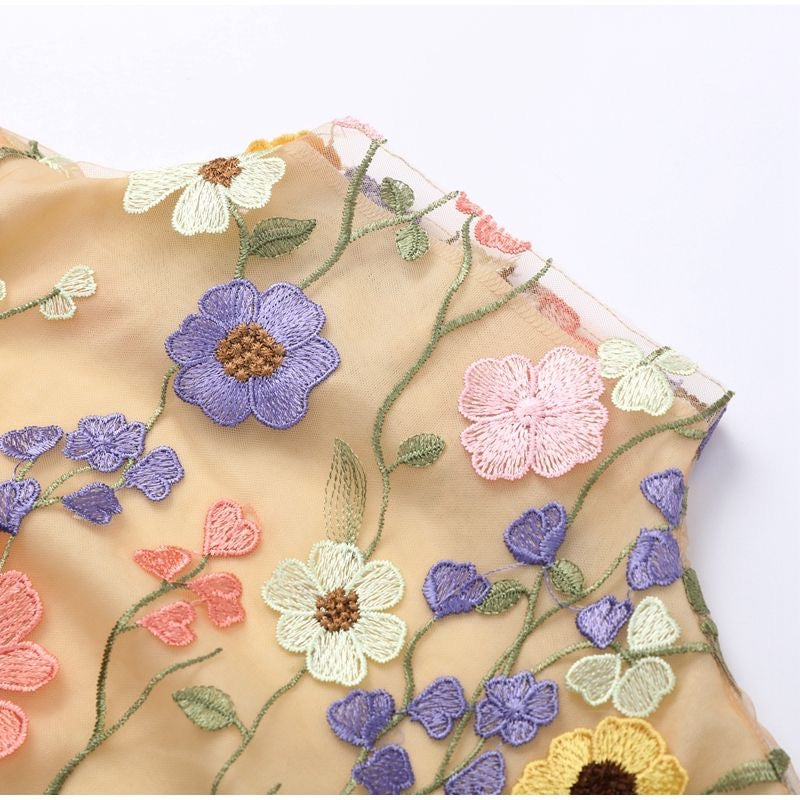 Дамска рокля Embroidery Flowers-Thedresscode