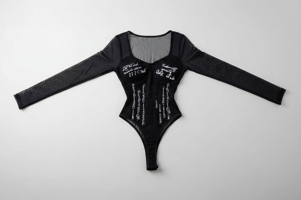 Дамско боди Black Lace Letters SS26