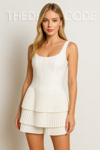 Дамски гащеризон White Pleated  SS26