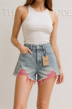 Дамски къси панталони Pink Ripped SS26