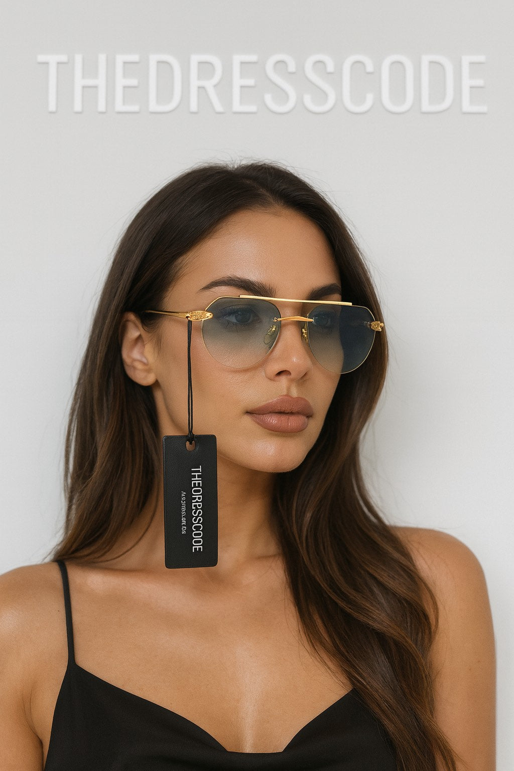 Дамски слънчеви очила Gradient Green Aviator Luxe SS26-Thedresscode