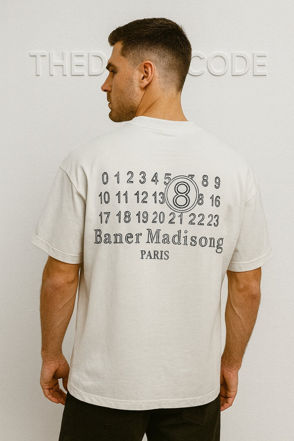 Мъжка тениска White Madison Code SS26-Thedresscode