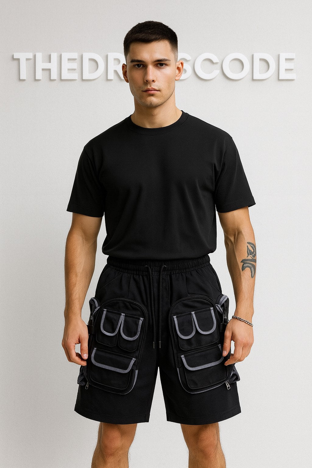 Мъжки къси панталони Black Metro Cargo SS26-Thedresscode