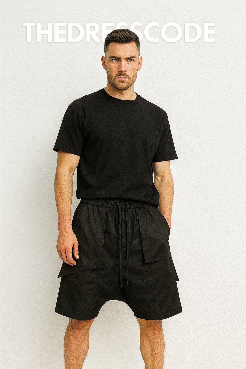 Мъжки къси панталони Black Asym Flux SS26-Thedresscode