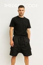 Мъжки къси панталони Black Asym Flux SS26-Thedresscode