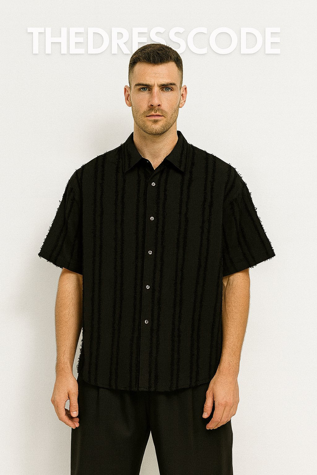 Мъжка риза Ripped Noir SS26-Thedresscode