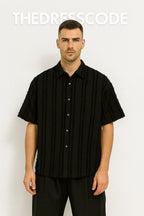 Мъжка риза Ripped Noir SS26-Thedresscode