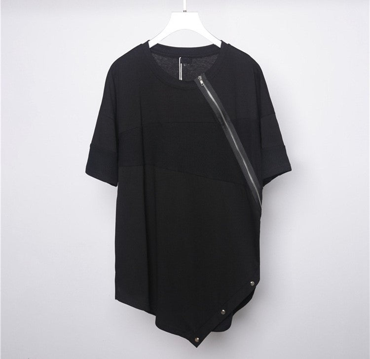 Мъжка тениска Black Angle Zipper SS26-Thedresscode