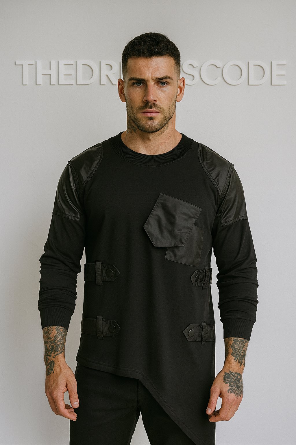 Мъжка блуза Black Asymmetric SS26-Thedresscode