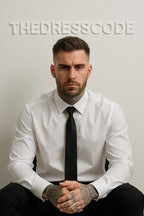 Мъжка риза с вратовръзка Classic White SS26-Thedresscode