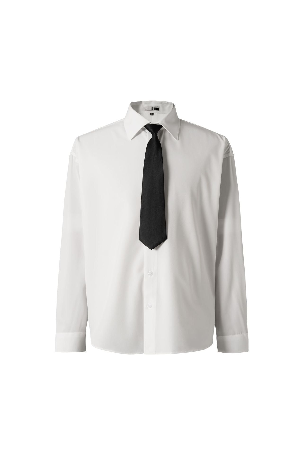 Мъжка риза с вратовръзка Classic White SS26-Thedresscode