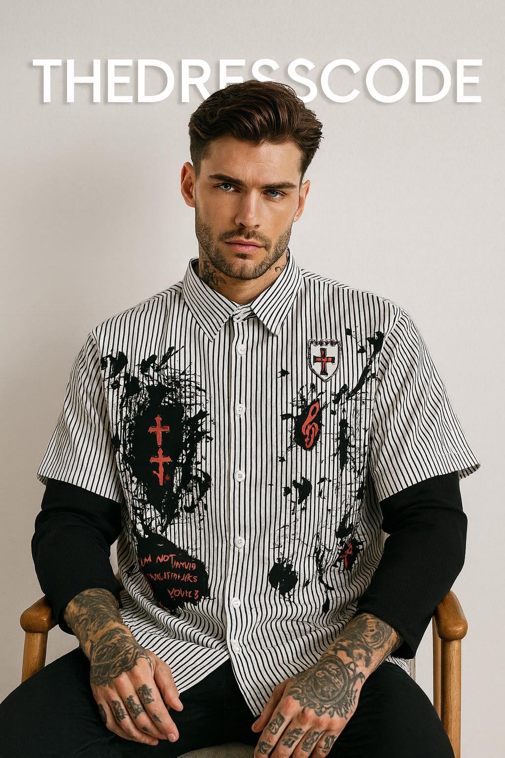 Мъжка риза Chaos Print SS26-Thedresscode