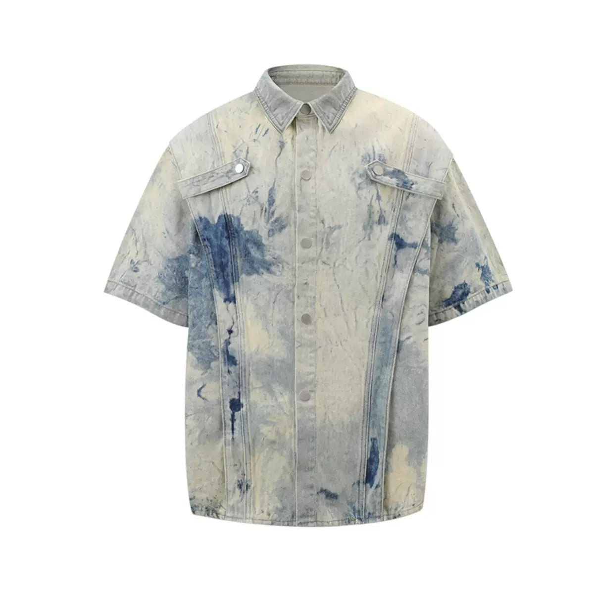 Мъжка риза Acid Wash Denim SS26-Thedresscode