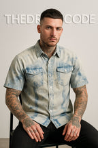Мъжка риза Acid Wash Denim SS26-Thedresscode