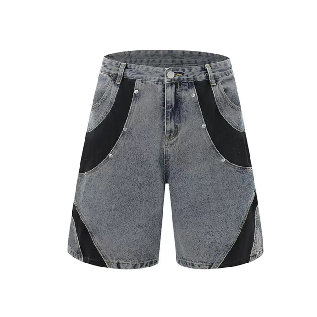 Мъжки къси дънки Contrast Panel SS26-Thedresscode