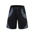 Мъжки къси дънки Black Contrast Panel SS26-Thedresscode