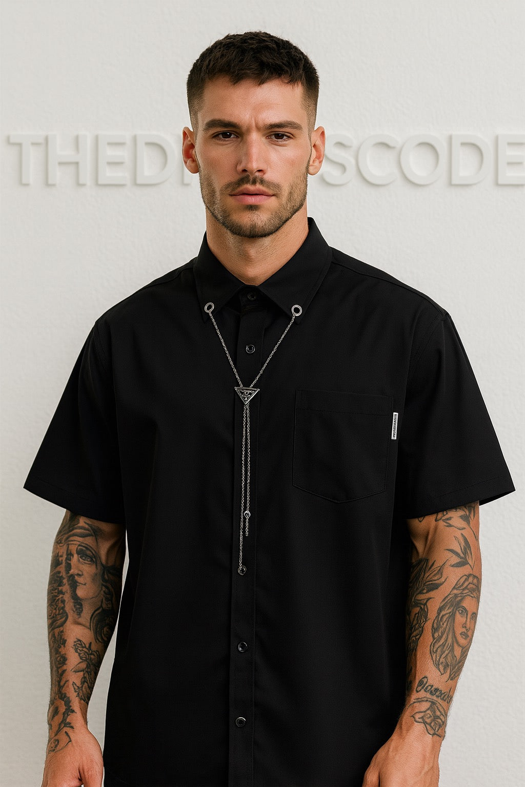 Мъжка риза Black V-Chain SS26-Thedresscode