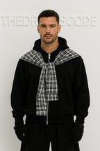 Мъжки суичър Plaid Shadow Zip SS26-Thedresscode