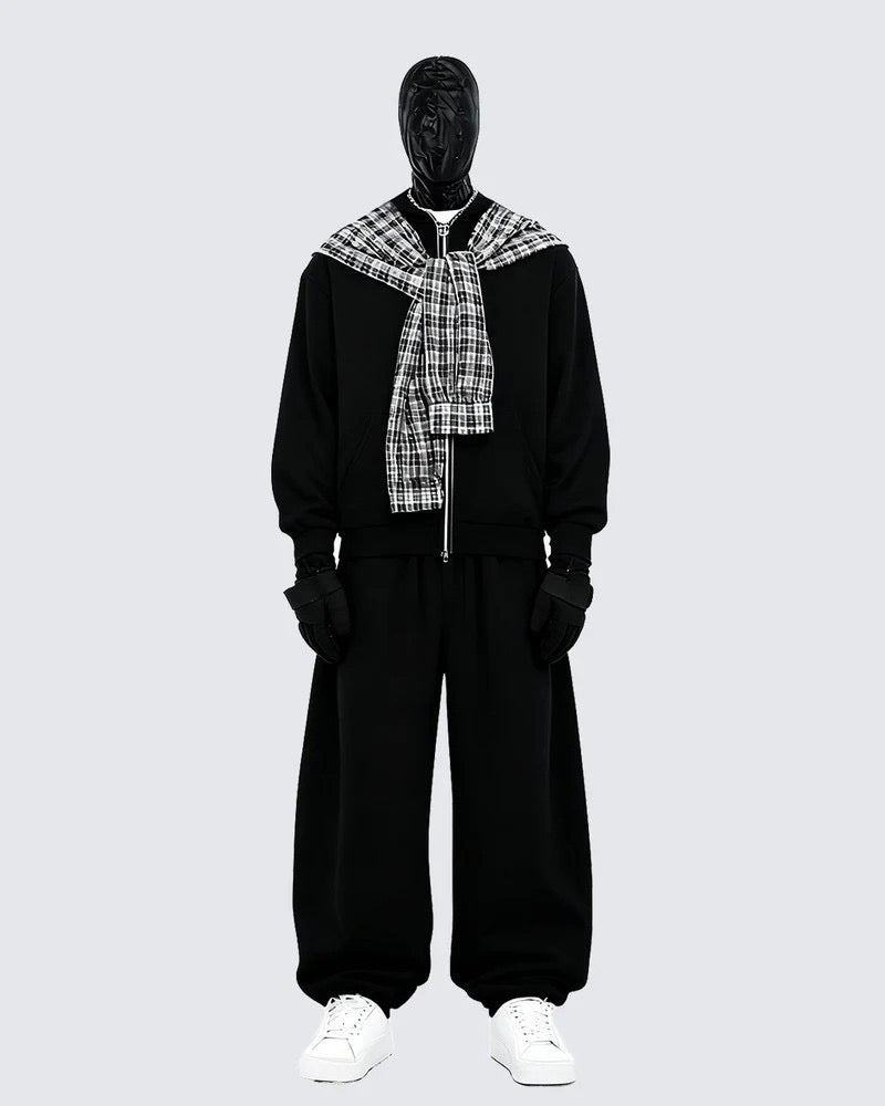 Мъжки суичър Plaid Shadow Zip SS26-Thedresscode