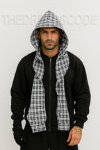 Мъжки суичър Plaid Shadow Zip SS26-Thedresscode