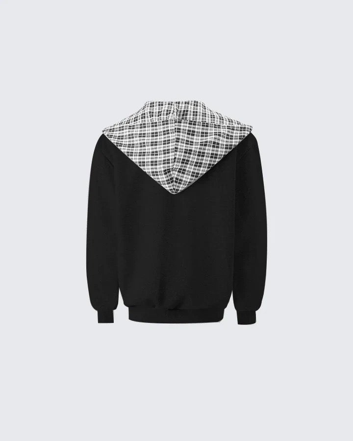 Мъжки суичър Plaid Shadow Zip SS26-Thedresscode