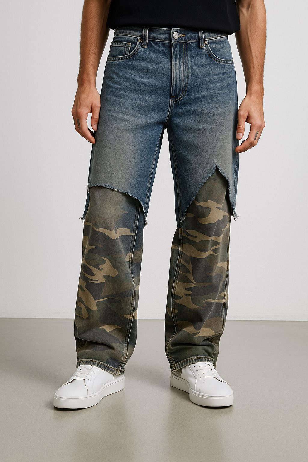 Мъжки дънки Rebel Splice Camo SS26-Thedresscode