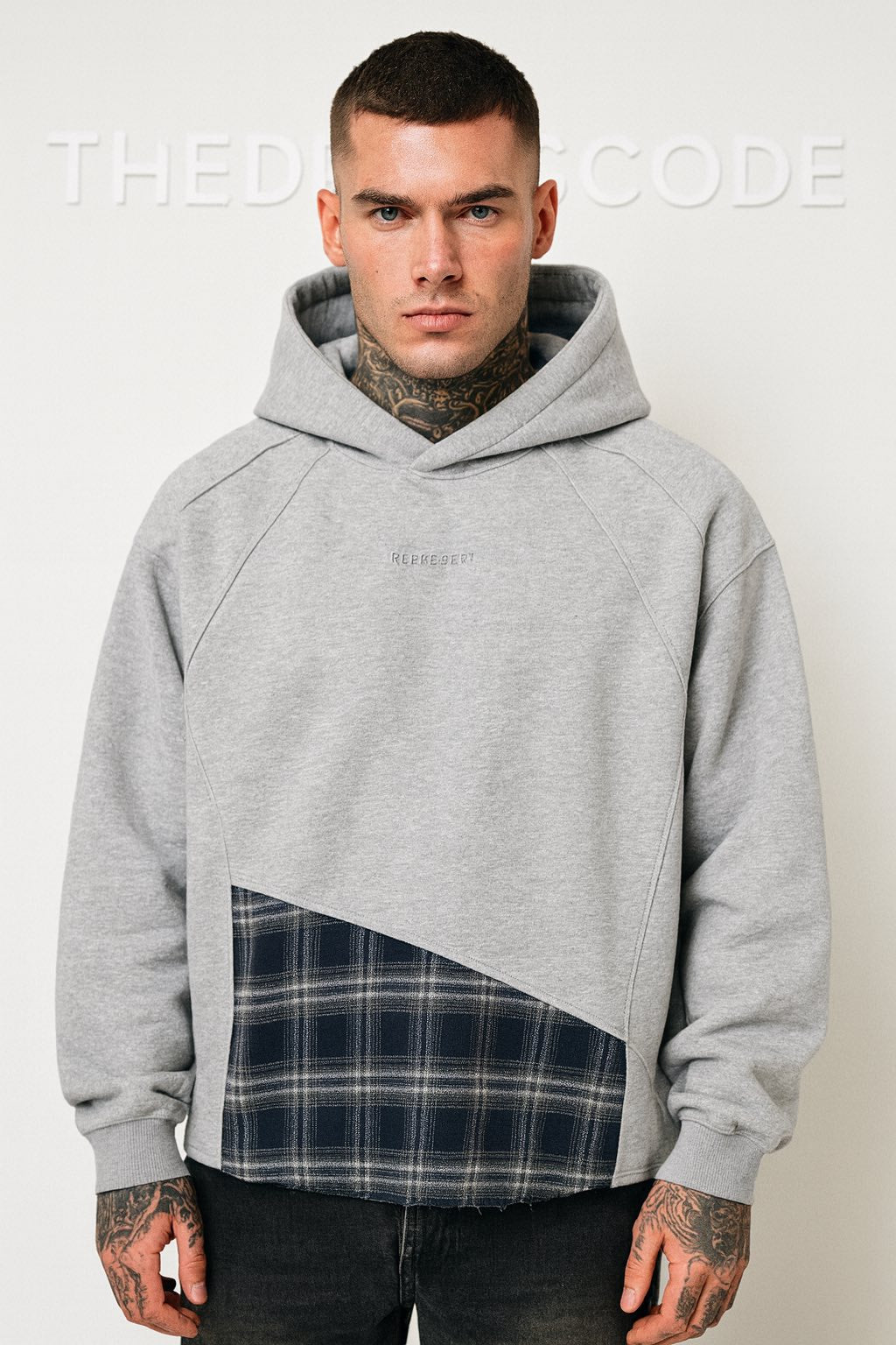 Мъжки суичър Plaid Patch SS26-Thedresscode