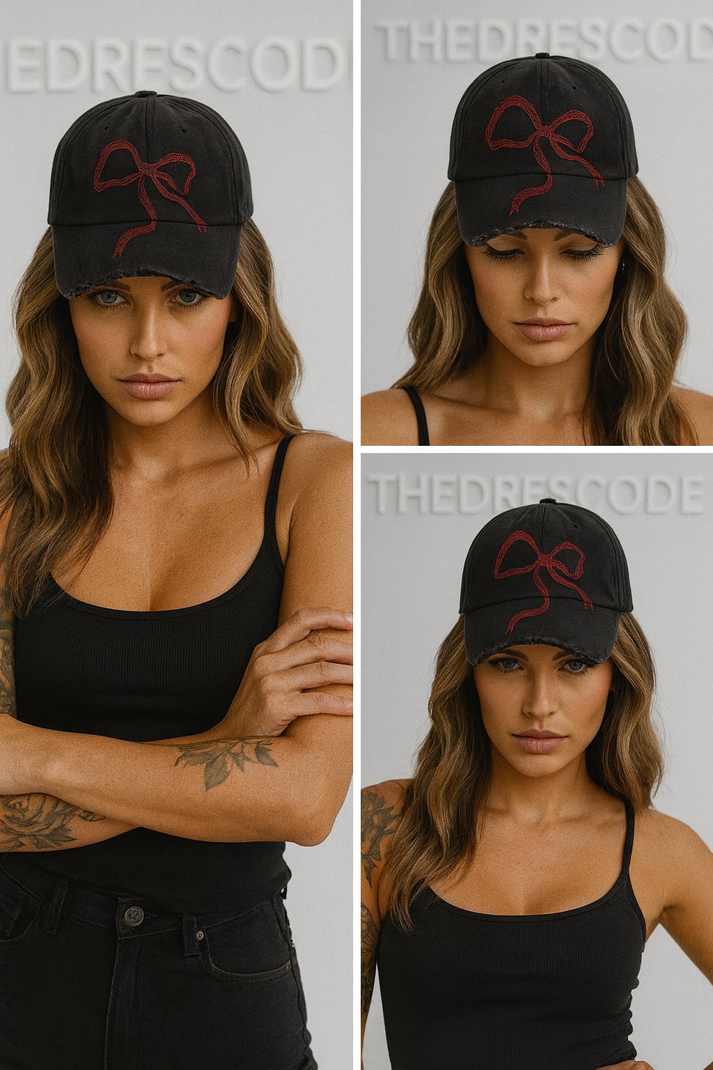 Дамска шапка Black Bow SS26-Thedresscode