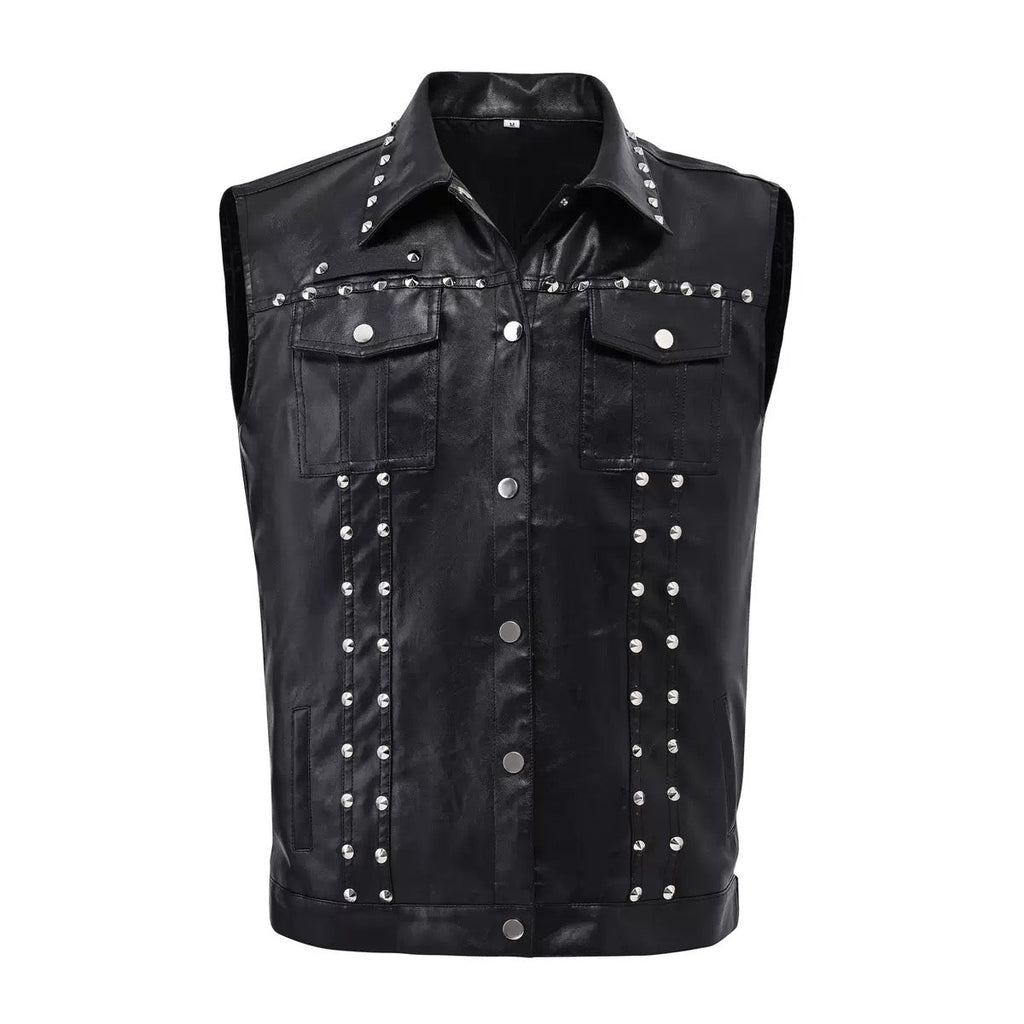 Мъжки кожен елек Black Steel SS26