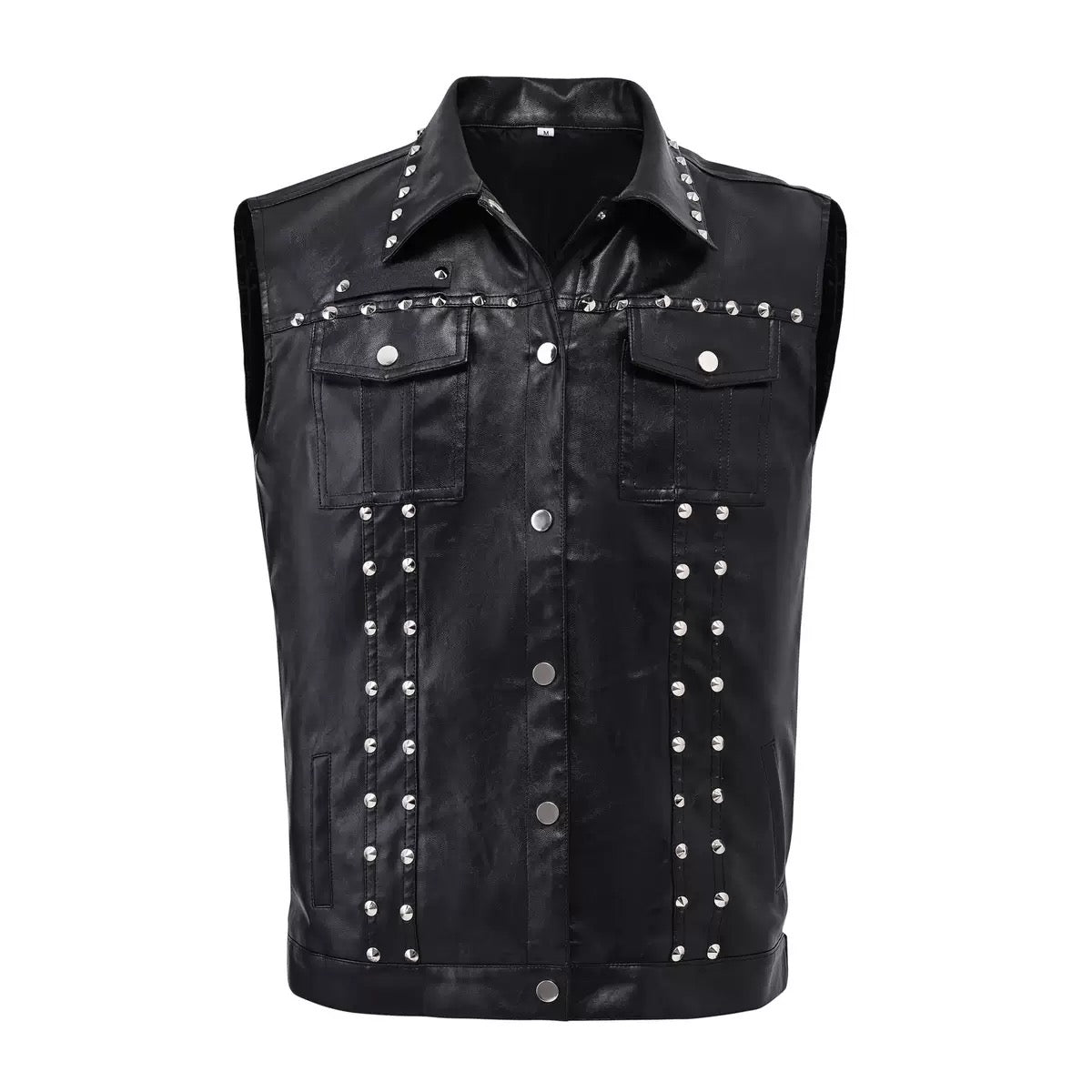 Мъжки кожен елек Black Steel SS26