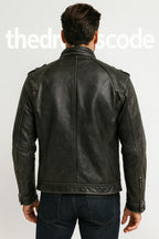 Мъжко кожено яке Retro Style SS25-Thedresscode
