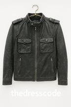 Мъжко кожено яке Retro Style SS25-Thedresscode