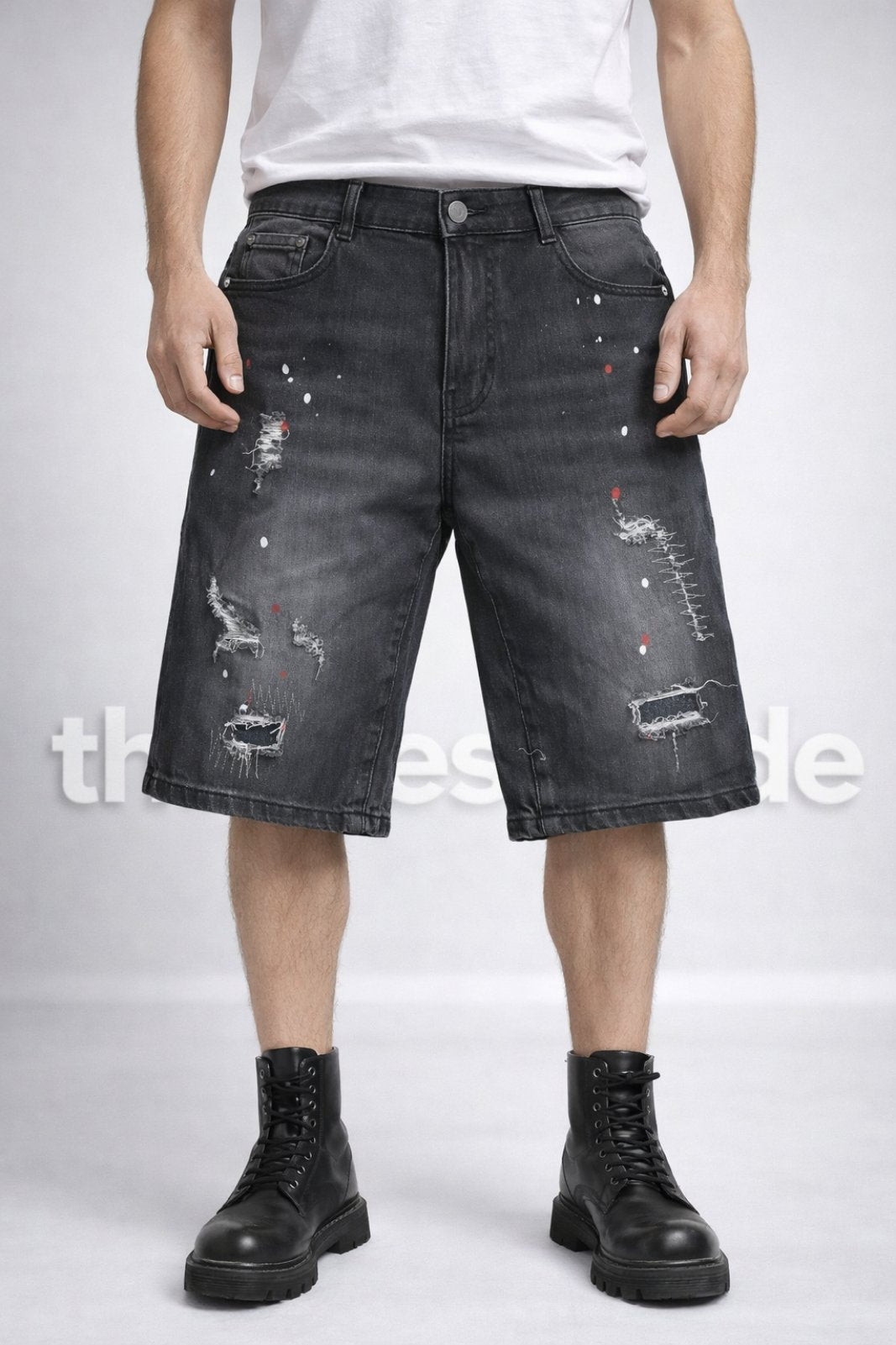 Мъжки къси дънки Street Art **SALE 25**