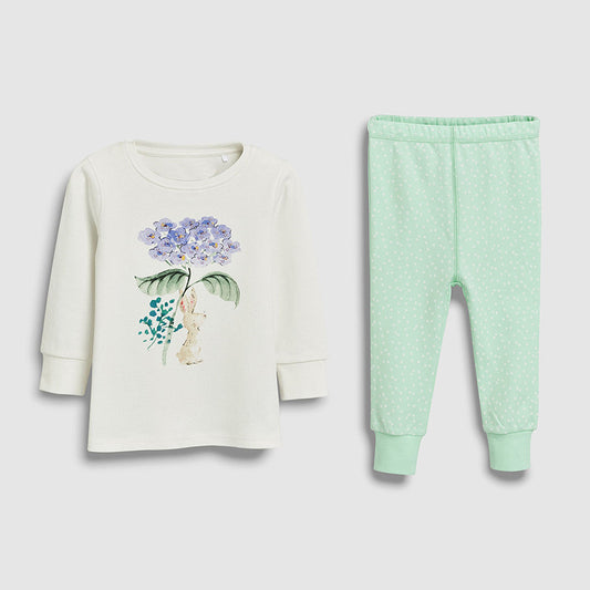 Детска пижама -Flowers & Bunny-бебешка пижама-Thedresscode