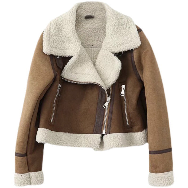 Дамско късо зимно яке/ палто с каракул-Thedresscode