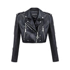 Дамско кожено яке Cross Back FW 2026-Thedresscode