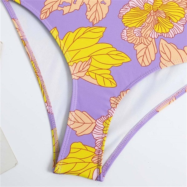 Дамски бански с плажна пола Wonderful purple leaves-Thedresscode