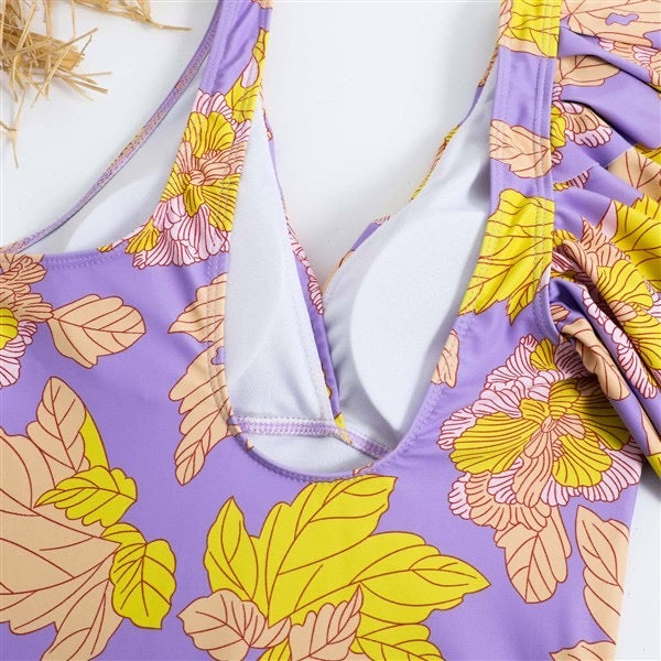 Дамски бански + плажна пола Wonderful purple leaves-Thedresscode