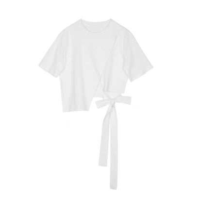 Дамска блуза със странична връзка-tshirts-Thedresscode