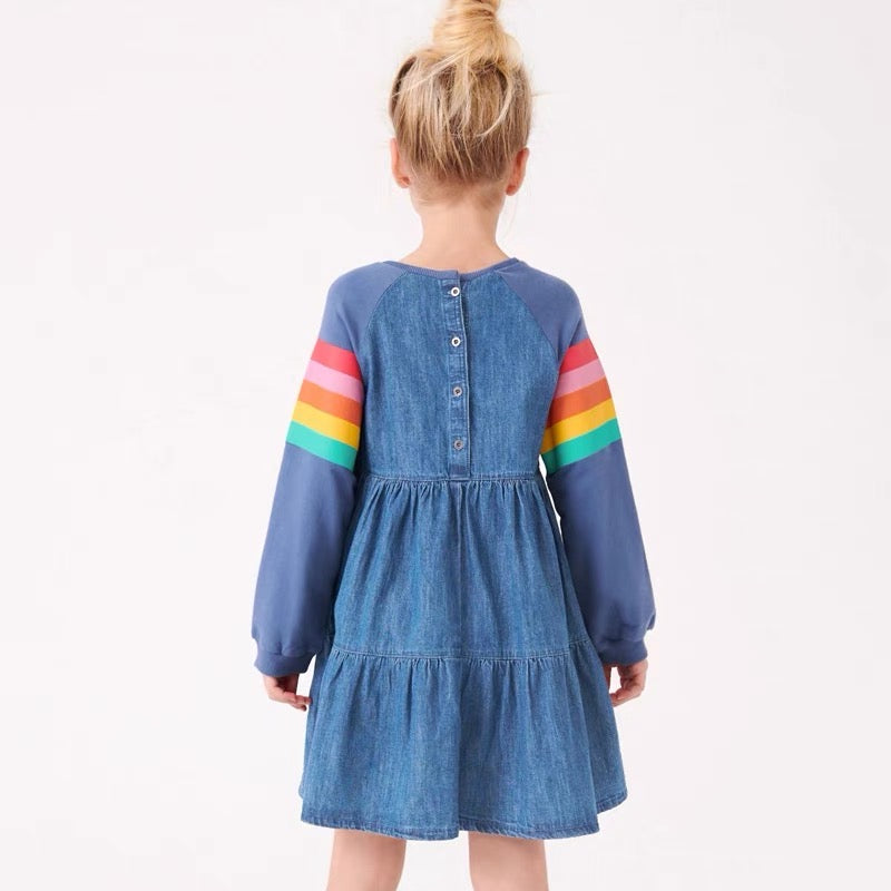 Детска рокля Rainbow Denim ** A natural, eco-friendly **-Thedresscode