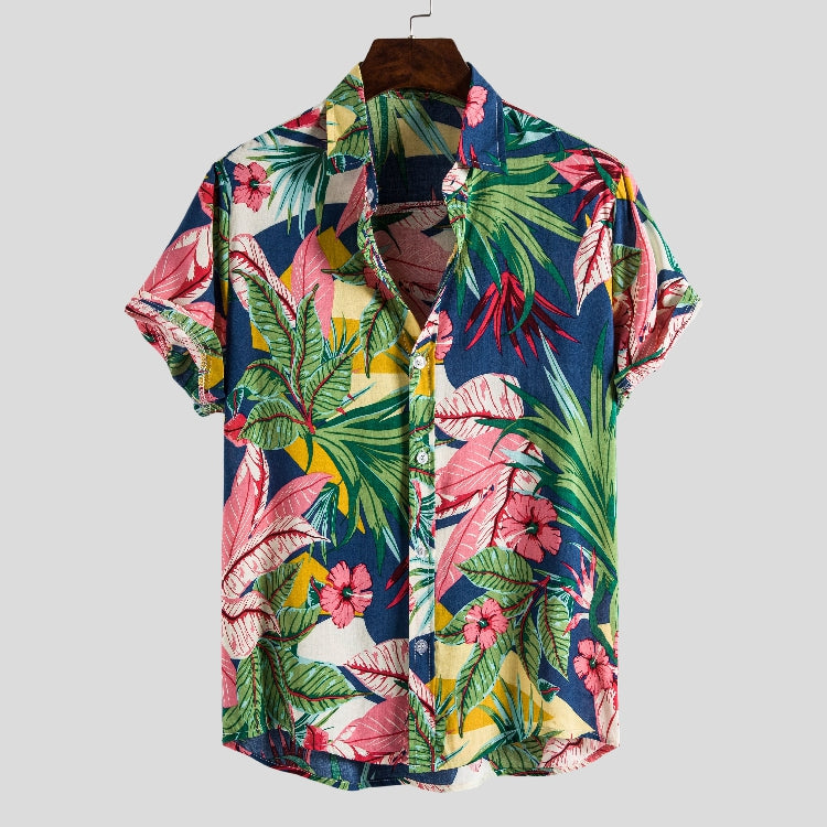 Мъжка риза Hawaiian ** SALE 24 **-Shirts & Tops-Thedresscode