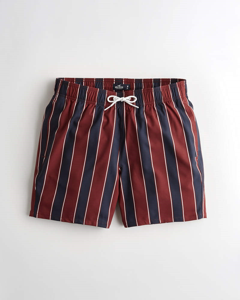 Мъжки плажни шорти - Hollister Red Stripe-Swimwear-Thedresscode