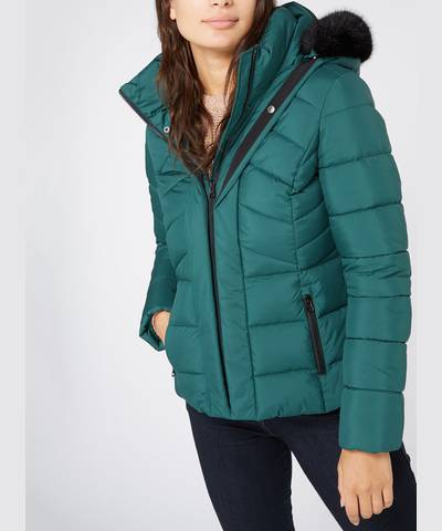Дамско зимно яке- Green Padded Hood-Дамско яке- Green Padded Hood-Thedresscode