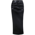 Дамска дълга кожена пола Smooth Feel FW 2026-Skirts-Thedresscode