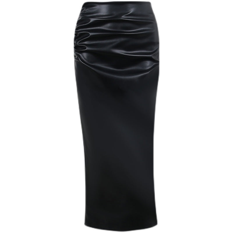 Дамска дълга кожена пола Smooth Feel FW 2026-Skirts-Thedresscode