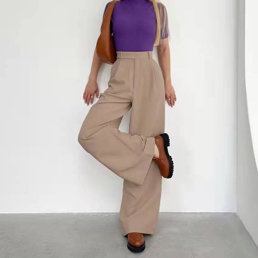 Дамски панталон High-waist casual straight-Thedresscode