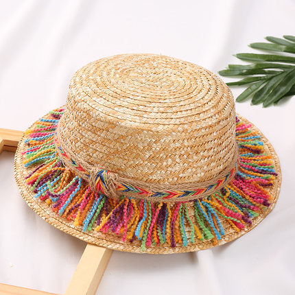 Детска слънцезащитна сламена шапка- Rainbow-Apparel & Accessories-Thedresscode