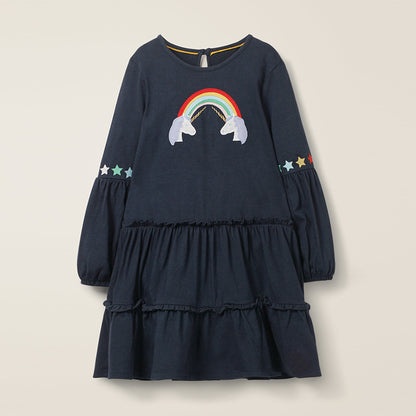 Детска рокля - Denim Rainbow ** SALE **-Детска рокля - Denim Rainbow **Collection 2022**-Thedresscode