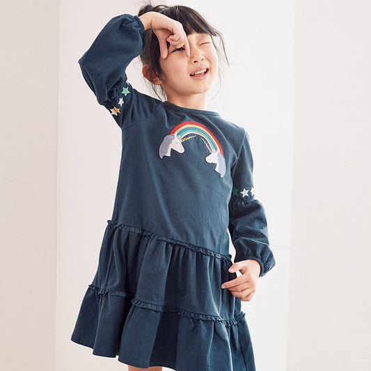 Детска рокля - Denim Rainbow ** SALE **-Детска рокля - Denim Rainbow **Collection 2022**-Thedresscode